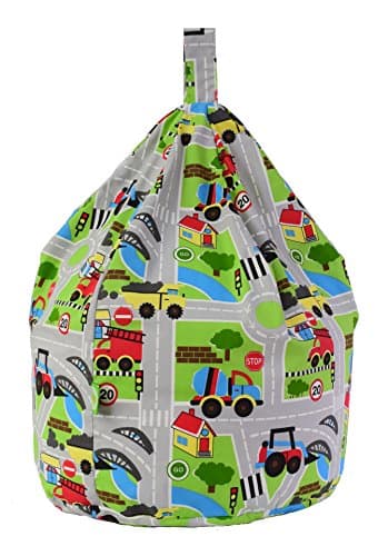 Image of Cotton Transport Road Map Bean Bag Child Size By Bean Lazy