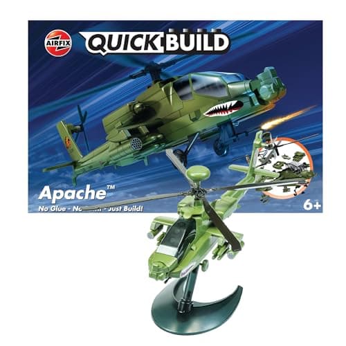 Image of Airfix - QUICKBUILD Model Aircraft Kits - J6004 Apache Model Building Kit for Kids 6+, Construction Helicopter Toys for Boys & Girls - Fighter Helicopter & Toy Aeroplane Sets, Plane Enthusiast Gifts