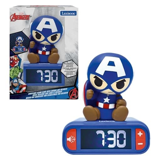 Image of LEXIBOOK, Marvel Avengers, Avengers Nightlight Alarm Clock, Sounds and Melodies, Backlit LCD Screen, Luminous, Snooze, RL800AV1