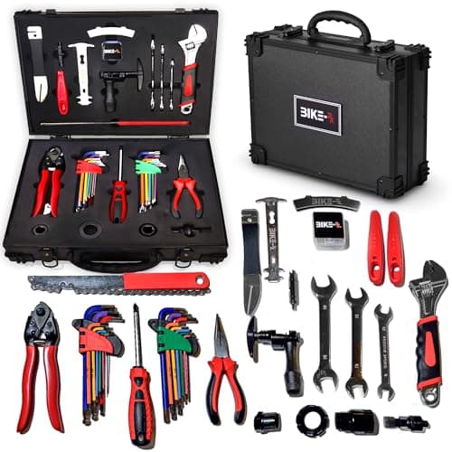Image of BIKE-RX Elite 37-Piece Bicycle Repair Tool Set, High Carbon Steel Tools for Mountain, Road, BMX, Ebikes, Lockable Case