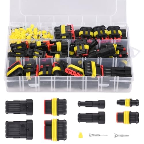Image of URAQT Car Waterproof Electrical Connector, 300PCS 1/2/3/4/ Pin Waterproof Wire Connectors Kits, Durable Car Spark Terminals Plug Connector, Automotive Electrical Connectors for Motorcycle, Car, Truck