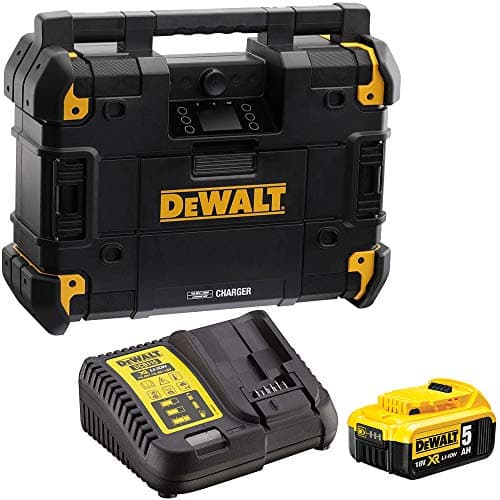 Image of DEWALT DWST1-81079 18V Bluetooth DAB/FM/AM TSTAK Jobsite With 5.0Ah Battery & Charger