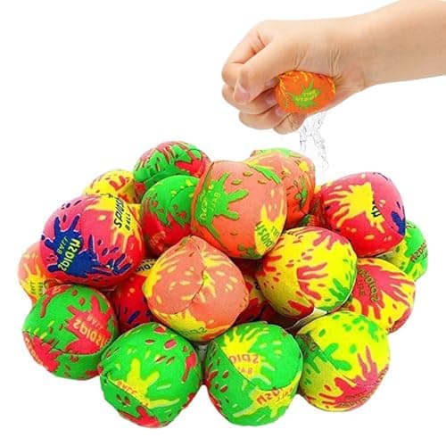 Image of 30Pcs Reusable Water Balloons – 5CM Soft Cotton Water Bombs for Kids, Splash Balls for Pool, Beach, Outdoor Water Games, Summer Party Favors, Water Fight Toys