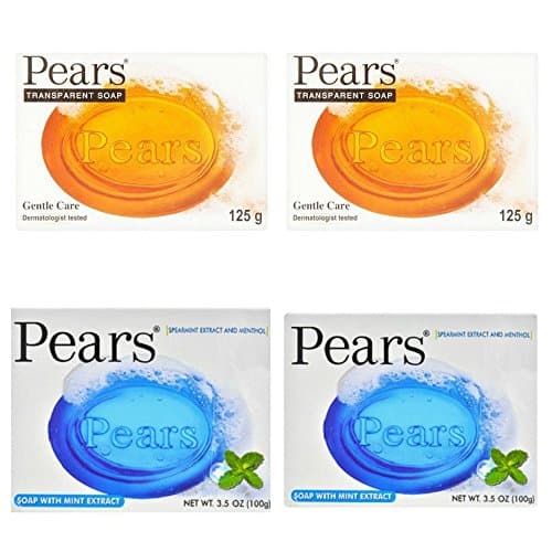 Image of Pears 2 Bars Transparent Soap 125G and 2 Bars Oil Clear Soap