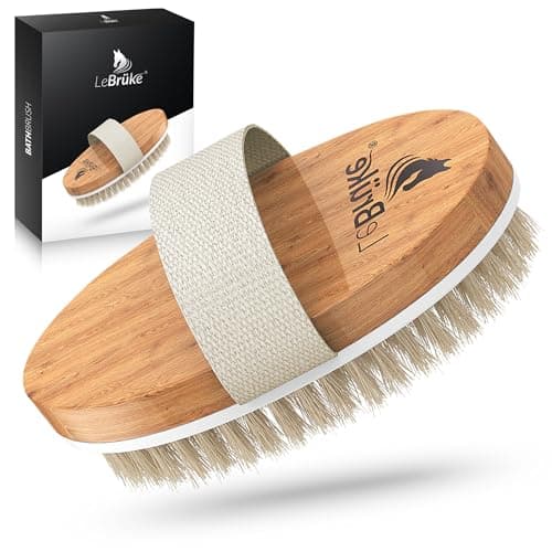 Image of Lebrüke® Dry Body Brush - with Practical Storage Bag - Perfect for Removing Dead Skin - Exfoliating Bath Brush