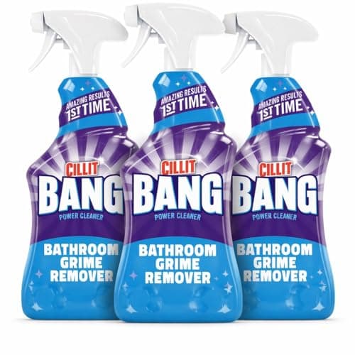 Image of Cillit Bang Bathroom Grime Remover Spray | Removes up to 100% of soap scum and watermarks | 3x 750ml