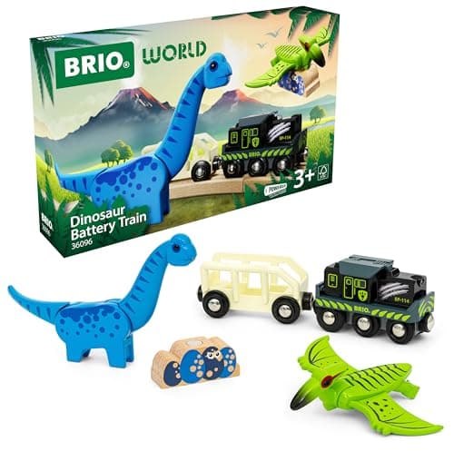 Image of BRIO World Dinosaur Toy Train Battery Powered for Kids Age 3 Years Up - Railway Accessories and Add Ons