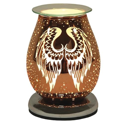Image of Aroma Electric Wax Melt Burner Angel Satin Wings Oil Burner Ideal For Home Office Bedroom Living Room Easy To Clean 17cm