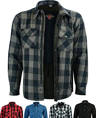 Image of Texpeed Mens Motorcycle Motorbike Jacket - Biker Shirt Made With 280gsm Aramid And Protective CE Armour (EN 1621-1) Grey - 2XL