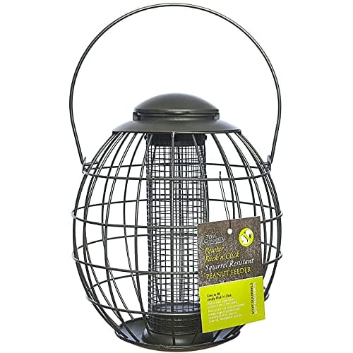 Image of Tom Chambers Pewter Flick 'n' Click Squirrel Proof Peanut Bird Feeder
