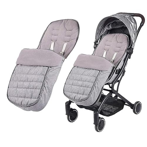 Image of Universal Pushchair Footmuff Fleece Lined Stroller Pram Waterproof and Windproof 2 in 1 Foot Cover Winter Warm Detachable Baby Stroller Liner Infant Toddler Buggy Thicken Footmuff Bag with Dual-zips