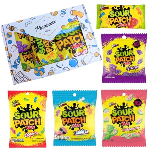 Image of Picaboxx | Sour Patch Kids | American Candy Gift Box | Sweet & Chewy Candy | Vegetarian | Vegan Sweets | Halal Sweets | American Sweets | Pack of 1 | Weight 600g