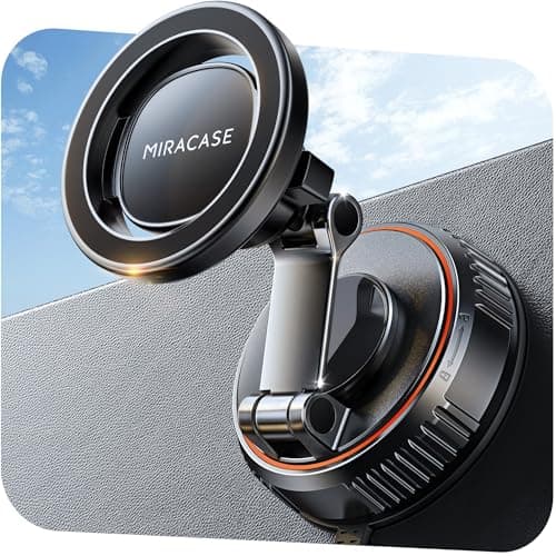 Image of Miracase for MagSafe Car Mount [3600gf Strong Magnet & 89+LBS Suction Base] Vacuum Magnetic Phone Holder for Cars, 360° Rotatable Dashboard & Windscreen Phone Holder for iPhone17-12 Pro Max Plus Air