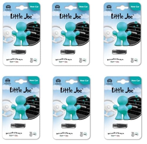 Image of Little Joe Pack of 6 NewCar Turquoise Air Fresheners for Car Mounting on Any Ventilation Grille +/-45 Days Freshness in the Car, Household, Office, Kitchen or Wardrobe, Drawers etc.