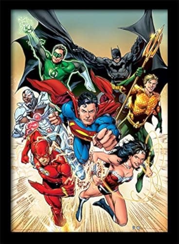 Image of DC Comics FP10895P-PL "Justice League Heroic" Framed Print, 30 x 40 cm