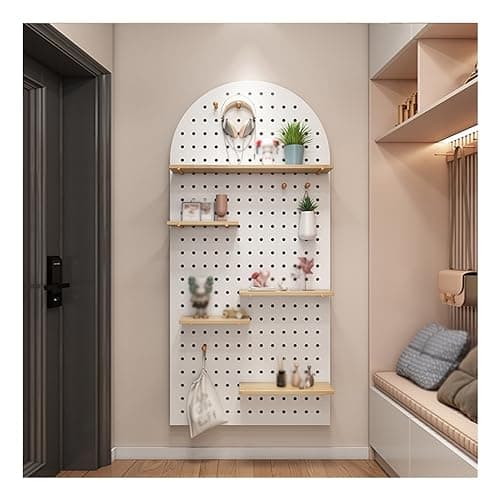Image of Pegboard Combination Kit, Home Office Garage Pegboard Wall Organizer Kit, Wooden, Multicolor, 60x120cm(White-b)