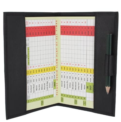 Image of Soft Leather Golf Scorecard Holder 2315 Black