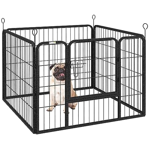 Image of PawHut Heavy Duty Dog Playpen, 4 Panel Puppy Pen, Foldable Dog Kennel Both Indoor Outdoor Use Collapsible Design 82L x 82W x 60H (cm)