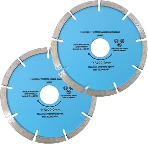 Image of Unibos | 2 PCs 15mm x 8mm Diamond Tipped Mortar Raking Disc Masonry Blade 4-1/2” Grinders (2)