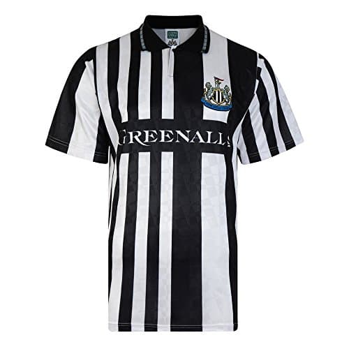 Image of Score Draw Newcastle United 1990 Retro Football Shirt Small Polyester
