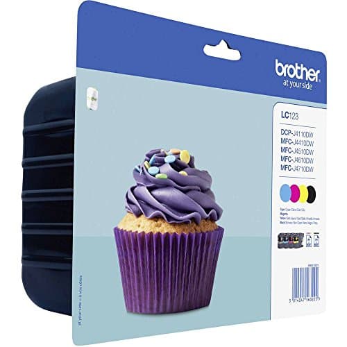 Image of Brother LC-123 Ink Cartridges (Black, Cyan, Magenta, Yellow, DCP-J4110DW MFC-J4410DW MFC-J4510DW MFC-J4610DW, Inkjet)
