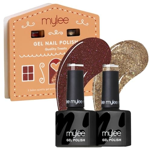 Image of Mylee Gel Nail Polish Duo Set 2x8ml [Quality Treats] - Bake Me Happy Collection - UV/LED Soak-Off Nail Art Manicure Pedicure for Professional, Salon & Home Use, Long Lasting [Christmas 2025]