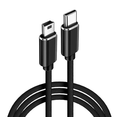 Image of CBUS 3m USB C to Mini USB Cable, Mini USB to USB C Cable for Camera, GPS, Dash Cam, Game Controller (Black)