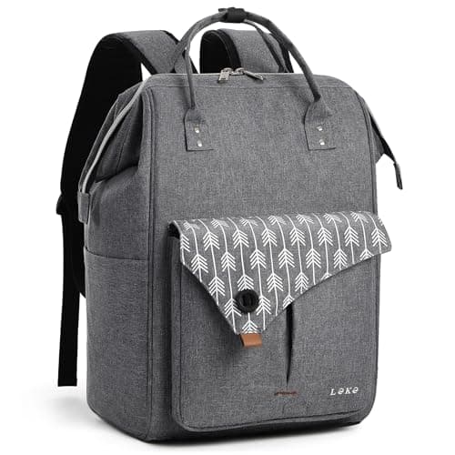 Image of Lekesky Laptop Rucksack Bag 15.6 Inch Computer Backpack School Bag for Travel Business College Women Men- Grey
