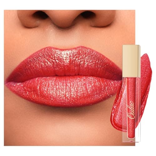 Image of Oulac Coral Red Matte Lipstick for Women, Glitter Liquid Lip Stick with Sequin, Long Lasting Lip Stain, High Impact Lipcolor, Waterproof Lightweight Soft, Vegan & Cruelty-Free MS06