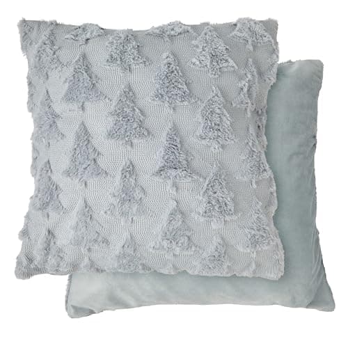 Image of Emma Barclay Nyla Soft Touch Christmas Tree Cushion Cover (Silver grey)