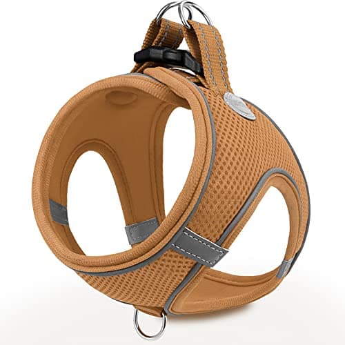 Image of Joytale Step in Dog Harness,Soft Mesh Reflective Breathable Vest Harnesses,Easy Walk Harness with Safety Buckle for Extra Small and Small Dogs,S,Brown