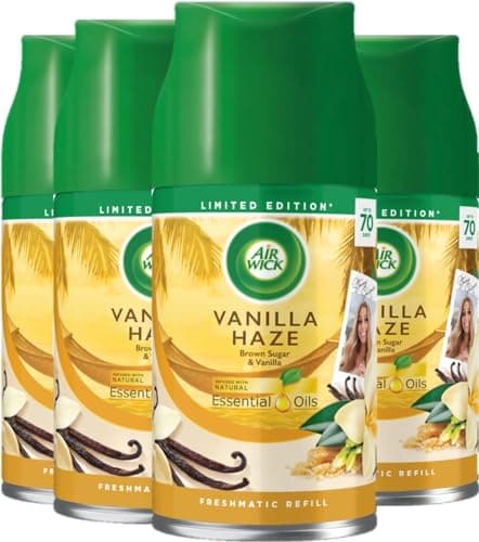 Image of Air Wick Vanilla Haze Freshmatic Autospray Refill 250ml x 4 Pack - Lasts up to 70 days Air Freshener