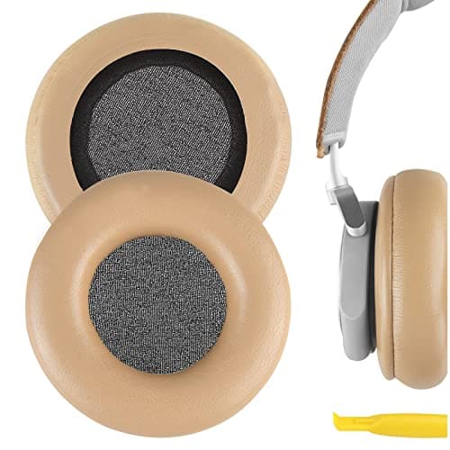 Image of Geekria Replacement Ear Pads for Bang & Olufsen Beoplay H4/ H6/ H7/ H9/ H9i/ HX, Portal Headphones Ear Cushions, Repair Parts (Khaki/No Plastic Clip)