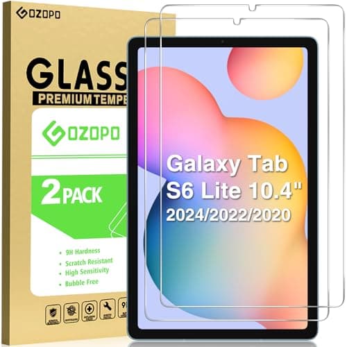 Image of GOZOPO [2-Pack Screen Protector for Samsung Galaxy Tab S6 Lite 10.4" 2024/2022/2020 SM-P610/P615 9H HD Tempered Glass Film Samsung Tab S6 Lite 10.4