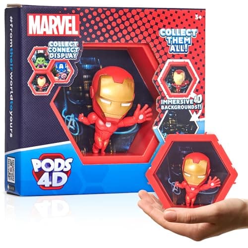 Image of WOW! PODS - 4D Marvel Ironman, Unique Connectable Collectable Bobble-head figure that Bursts from their World into Yours, Wall or Shelf Display, Marvel Toys and Gifts, Series 1 no. 408