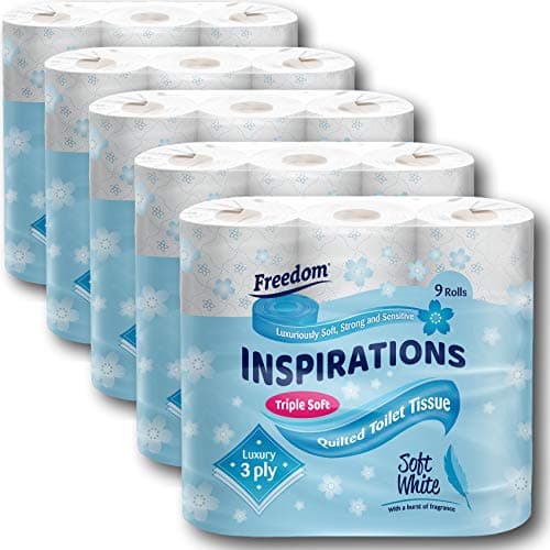 Image of Freedom Inspirations Quilted 3 Ply Scented Toilet Paper 45 Rolls (Soft White)