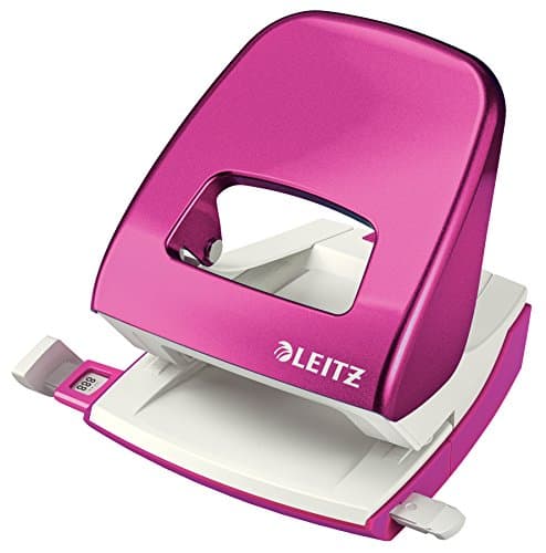 Image of Leitz 50081023 "Nexxt Series WOW" Metal Office Hole Punch - Metallic Pink