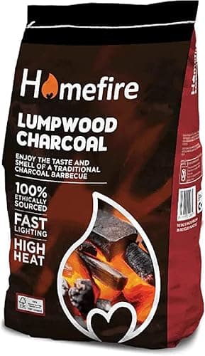 Image of Homefiire Barbecue Lumpwood Charcoal | Authentic Barbecue Taste | Ideal For Outdoor Barbeque Grill or Camping BBQs | 4kg