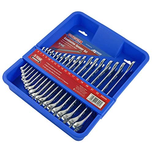 Image of Faithfull SPASETC18 Combination Spanner CV Set 6-25mm (18 Pieces)