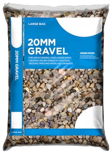 Image of Natural Pea Shingle Gravel (10mm & 20mm) - 20kg Major Bag - Premium Rounded Stones for Concrete Mixing, Ground Drainage, Driveways, and Decorative Landscaping Projects (1, 20mm)