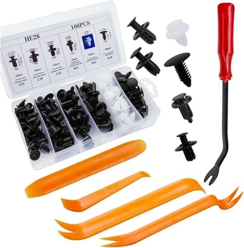 Image of 100 Pcs Car Trim Clips Set for Smart Brabus, Car Panel Clips, Plastic Rivets, Car Clips and Fixings, Plastic Nuts and Bolts, 6 Sizes Auto Pin Rivets Set