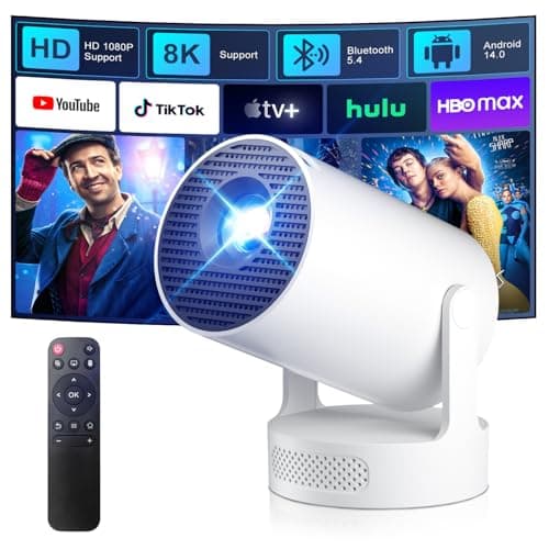 Image of Salange HY300Ultra Smart Projector,Android 14 with Built-in Apps,12000 Lumen Mini Projector with WiFi6 Bluetooth5.4,Bedroom Projector 1080P&4K/8K Decoding,5W Speaker,Auto Keystone for Home & Outdoor