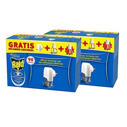 Image of Raid ® Electric Liquid 90 Nights, Pack of 2 Units – Plug Anti Common Mosquitoes and Tiger with Applicator and 2 Refills of 45 Nights