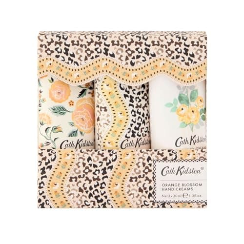 Image of Cath Kidston Hand Cream Trio 3 x 30ml, Moisturiser, Shea Butter, Orange Blossom Fragrance, Pocket and Travel Size, Vegan and Cruelty Friendly, Beauty Gift for Her