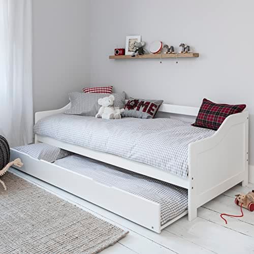 Image of Noa and Nani Day Bed Single Bed with Underbed In White 2 beds in 1 HOVE