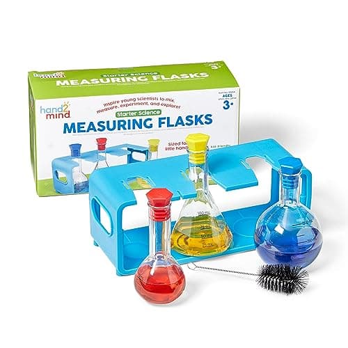 Image of Learning Resources Starter Science Measuring Flask Set, Ages 3+, Plastic Beakers, Science Lab Equipment, Kids Chemistry Set, School Science Supplies