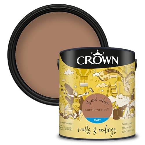 Image of Crown Walls & Ceilings Matt Emulsion Paint, Size 2.5L, Saddle Stitch