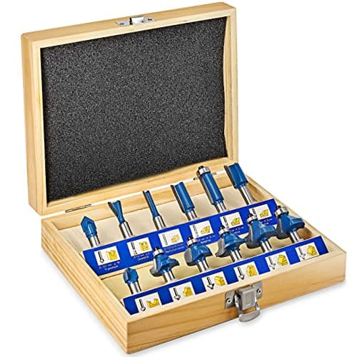 Image of S&R Router Bit Set – 12-Piece Professional Woodworking Kit | Carbide-Tipped YG6X Blades | Precision Cutting for Soft & Hard Wood