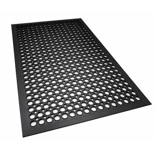 Image of EDL Heavy Duty Rubber Mat 150 x 90 cm Extra Large Commercial Entrance Mat with Drainage Holes Non Slip Anti Fatigue Outdoor Mat for Industrial Use in Garage Kitchen Restaurant