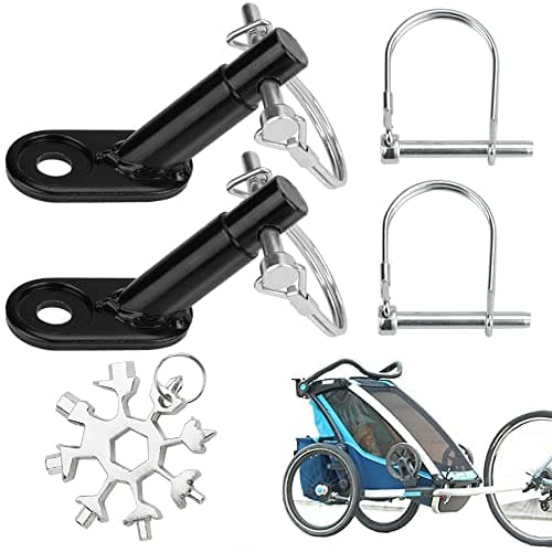 Image of DIKEBAO Bike Trailer Coupler, 2Pcsr Bicycle Trailers Hitch Connector with 4Pcs Coupler Pin Bicycle Trailer Couplings Replacement Steel Trailers for Child Pet Cargo Bike